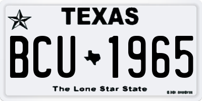 TX license plate BCU1965