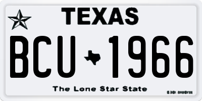 TX license plate BCU1966
