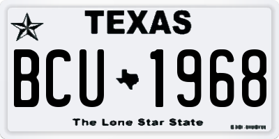 TX license plate BCU1968