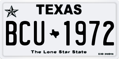 TX license plate BCU1972