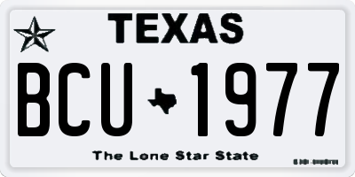 TX license plate BCU1977