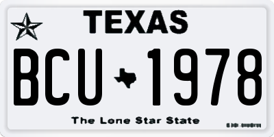TX license plate BCU1978
