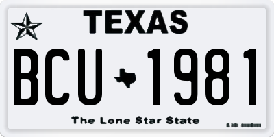 TX license plate BCU1981