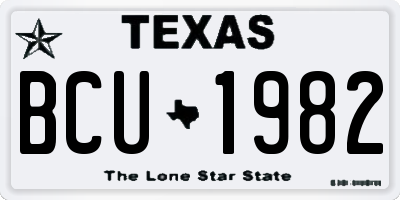 TX license plate BCU1982