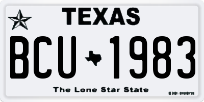 TX license plate BCU1983