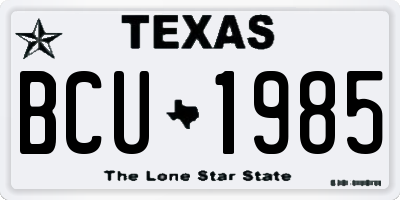 TX license plate BCU1985