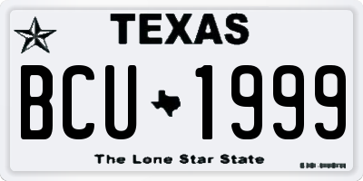 TX license plate BCU1999