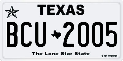 TX license plate BCU2005