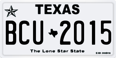 TX license plate BCU2015