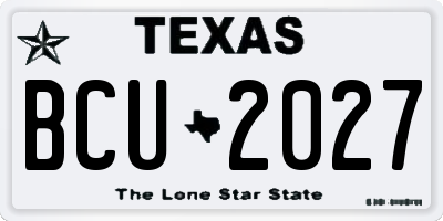 TX license plate BCU2027