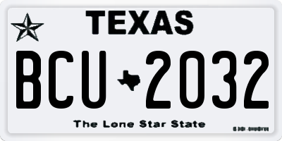 TX license plate BCU2032