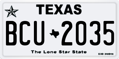 TX license plate BCU2035