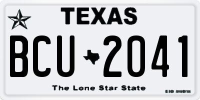 TX license plate BCU2041
