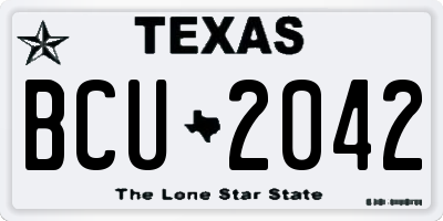TX license plate BCU2042