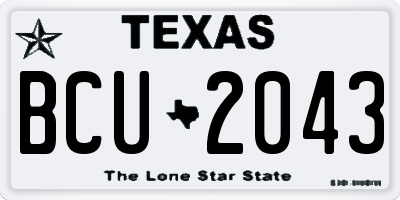 TX license plate BCU2043