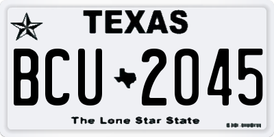 TX license plate BCU2045