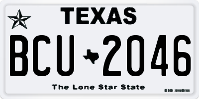 TX license plate BCU2046