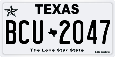 TX license plate BCU2047