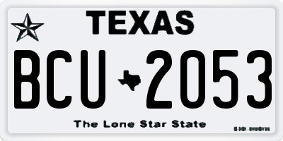 TX license plate BCU2053