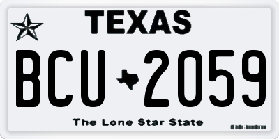 TX license plate BCU2059