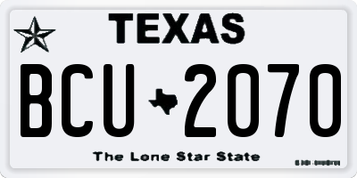 TX license plate BCU2070