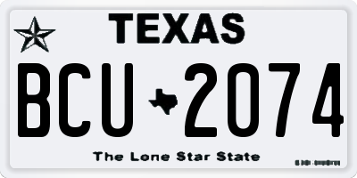 TX license plate BCU2074
