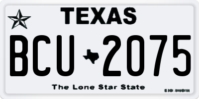 TX license plate BCU2075