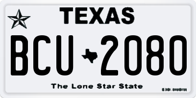 TX license plate BCU2080