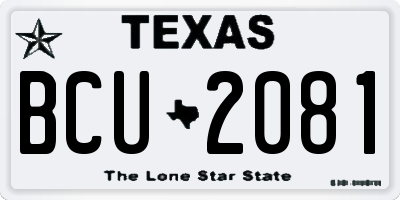 TX license plate BCU2081