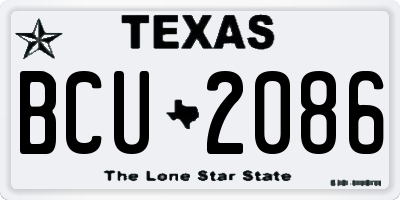 TX license plate BCU2086