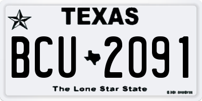 TX license plate BCU2091
