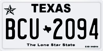 TX license plate BCU2094