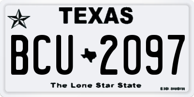TX license plate BCU2097