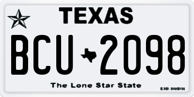 TX license plate BCU2098