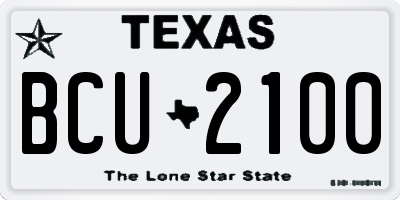 TX license plate BCU2100