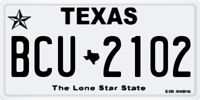 TX license plate BCU2102
