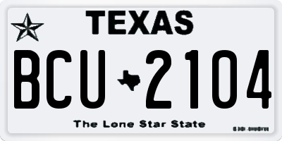 TX license plate BCU2104