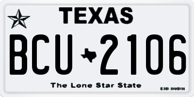 TX license plate BCU2106