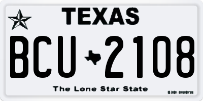 TX license plate BCU2108