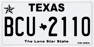 TX license plate BCU2110