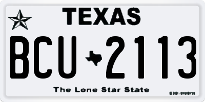 TX license plate BCU2113