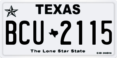 TX license plate BCU2115