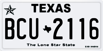 TX license plate BCU2116