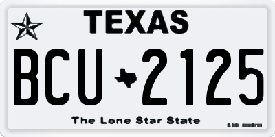 TX license plate BCU2125