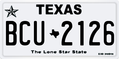 TX license plate BCU2126