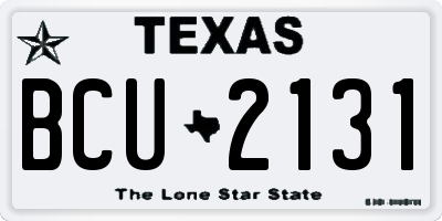 TX license plate BCU2131