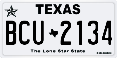 TX license plate BCU2134