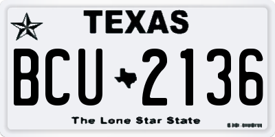 TX license plate BCU2136