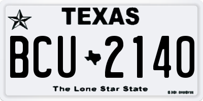 TX license plate BCU2140