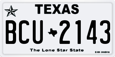 TX license plate BCU2143